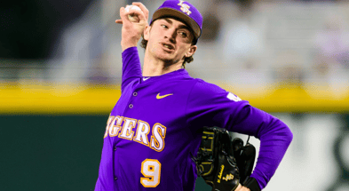 LSU freshman pitcher William Schmidt got his first college win (Photo: Reagan Cotten/LSU Athletics)